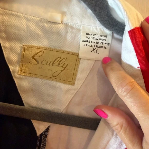 Scully Red, White, and Blue button down shirt. Youth XL. - Picture 3 of 4